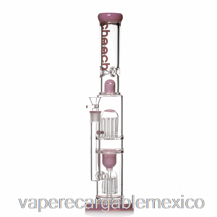 Vape Recargable Cheech Glass Doble árbol Big Rig Bong Rosa